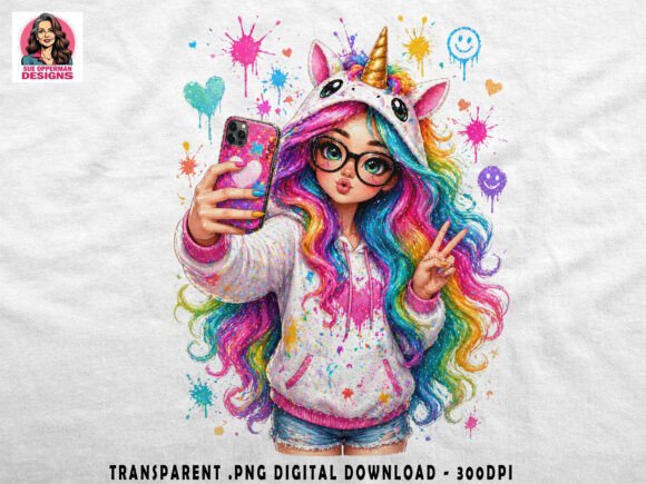Download Rainbow Unicorn Girl | Kawaii PNG - Unicorn Collection