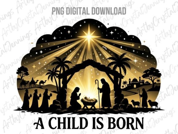 Download Nativity Scene a Child is Born PNG - Scene Collection