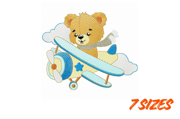 Download Cute Teddy Pilot Embroidery Design - Cute Collection
