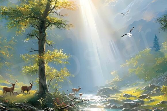 Download Peaceful Nature Morning Scene in Spring - Scene Collection