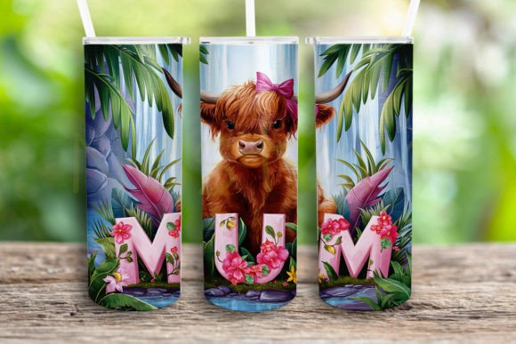 Download Mum Highland Cow Tumbler Wrap Png - Mum Collection