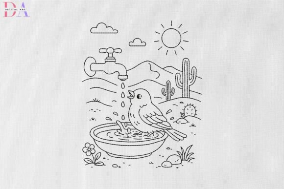 Download Desert Bird Bath Scene - Scene Collection